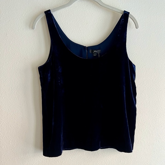J. Crew Velvet Top, Navy - NWT - Picture 3 of 8